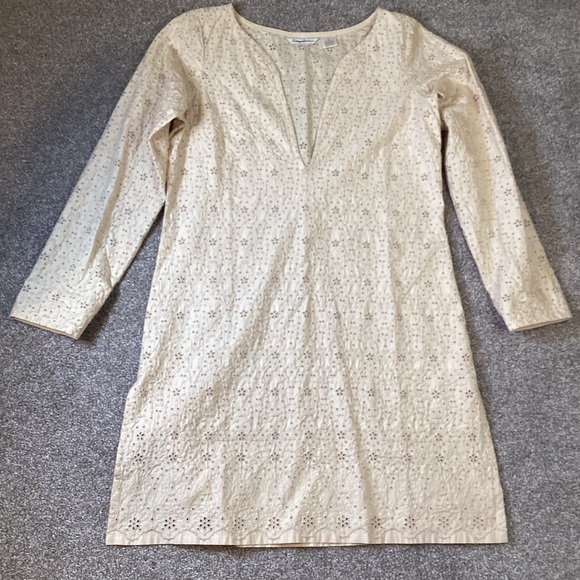 Tommy Bahama Tops - Tommy Bahama Gold Eyelet 100% Cotton Tunic Top